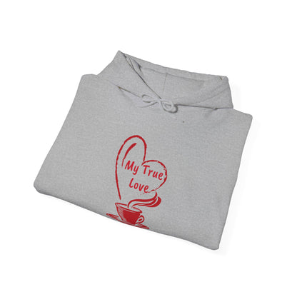 I Heart Coffee. Red. Unisex Hooded Sweatshirt.