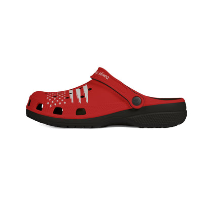 American Flag Dog Rubber Clogs For Men-Red