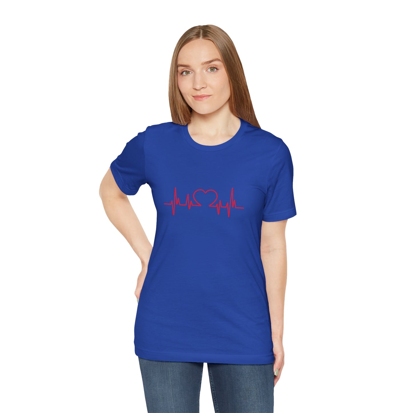 I Love You Heart Beat. Unisex Jersey Short Sleeve Tee