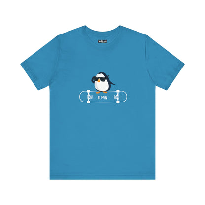 Adélie The Flippin Penguin. Unisex Jersey Short Sleeve Tee