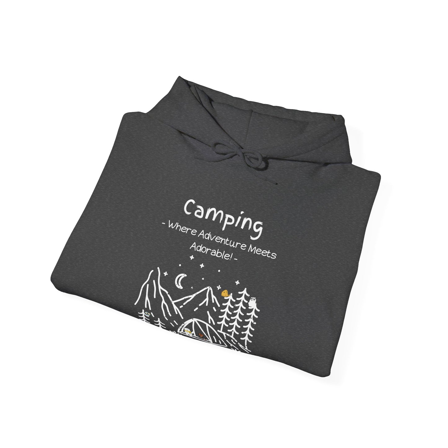 Camping. Where Adventure Meets Adorable. Unisex Hooded Sweatshirt.