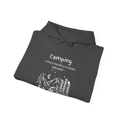 Camping. Where Adventure Meets Adorable. Unisex Hooded Sweatshirt.
