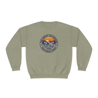 Never Stop Exploring. High Peak National Park. Unisex NuBlend® Crewneck Sweatshirt