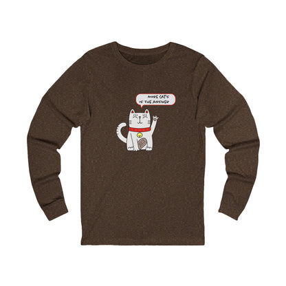 Oliver Says More Cats Is The Answer. Unisex Jersey Long Sleeve Tee