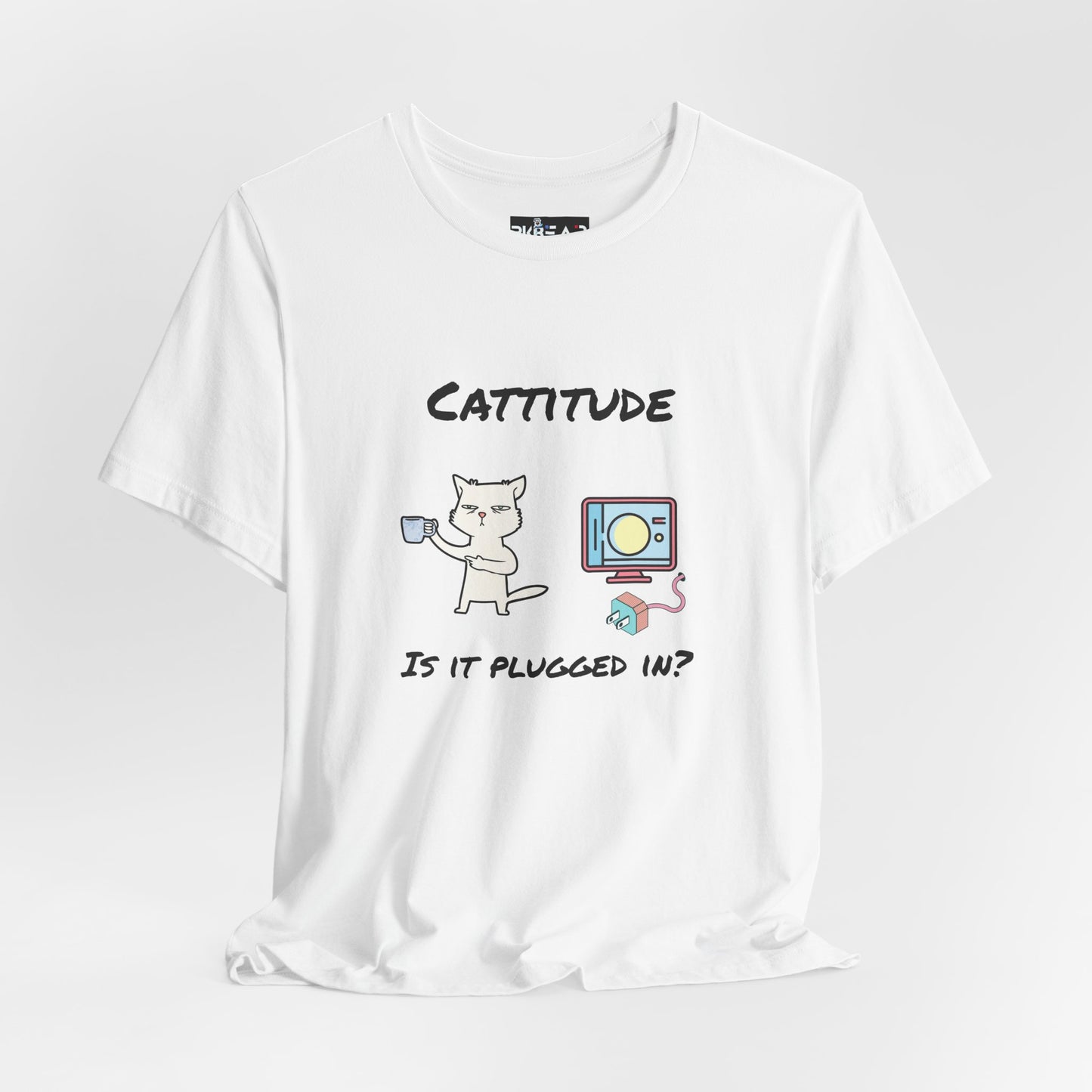 Cattitude, Is it plugged In, Unisex Jersey Short Sleeve Tee