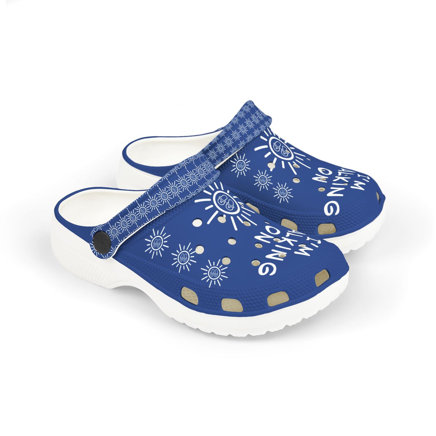 I'm Walking On Sunshine Rubber Clogs for Boys- Blue