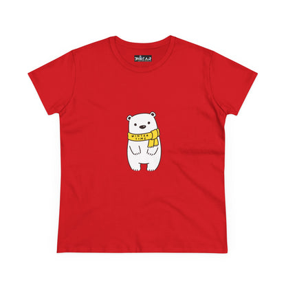 Winter Time BK Bear. .  Women's Midweight Cotton Tee