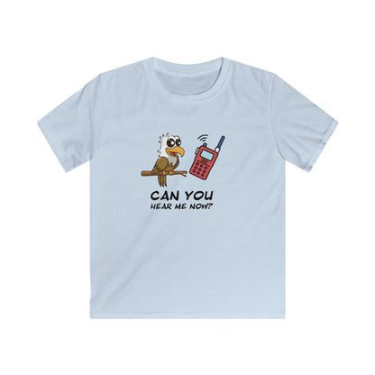 Burrowing Owl. Can You Hear Me Now? Kids Softstyle Tee