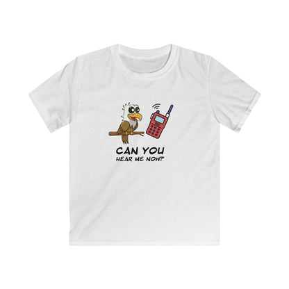 Burrowing Owl. Can You Hear Me Now? Kids Softstyle Tee