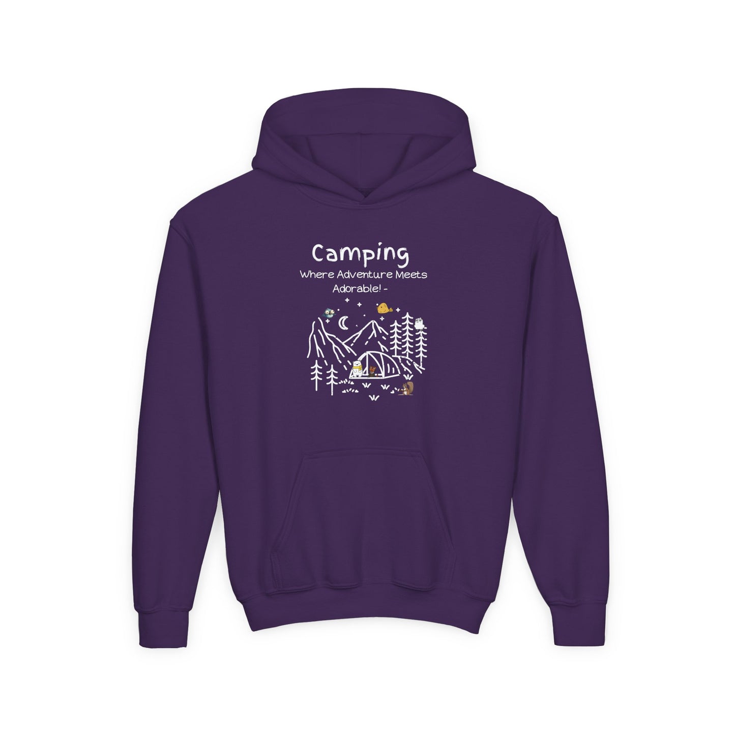 Camping. Where Adventure Meets Adorable.  Kids Hoodie