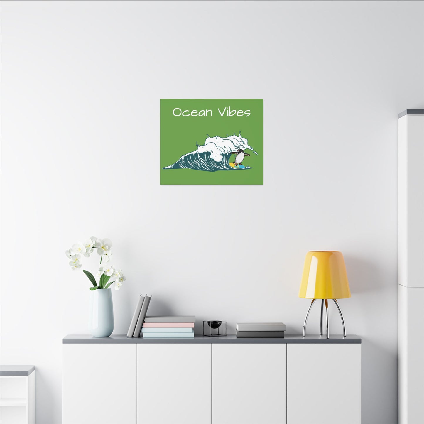 Ocean Vibes. Green Canvas Gallery Wraps