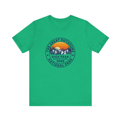 Never Stop Exploring. High Peak National Park. Unisex Jersey Short Sleeve Tee