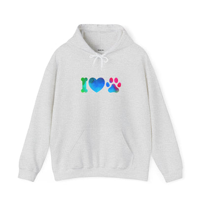 I Heart Paws. Unisex Hooded Sweatshirt.