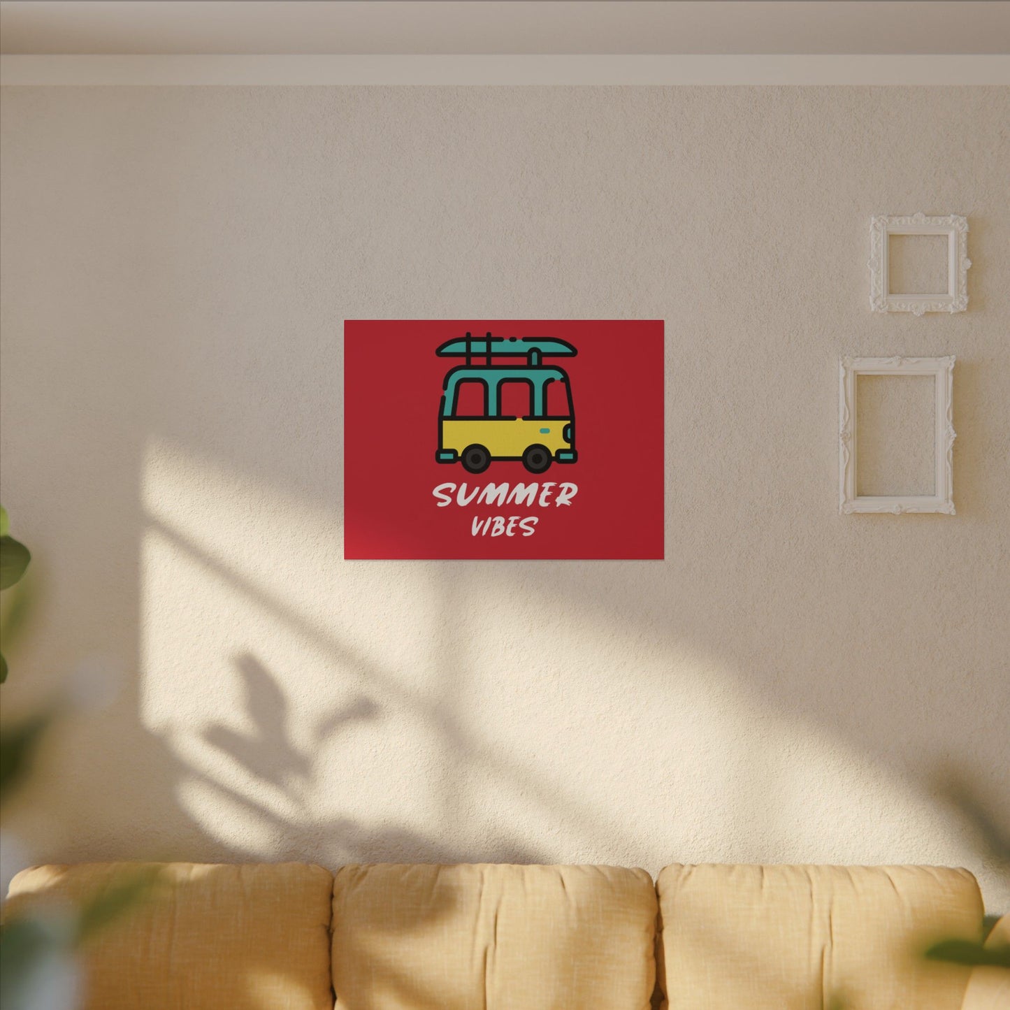 Summer Vibes Canoe on Van. Canvas Gallery Wraps