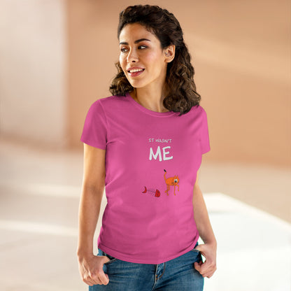 Leo The Cat Didn't Do It. Women's Midweight Cotton Tee