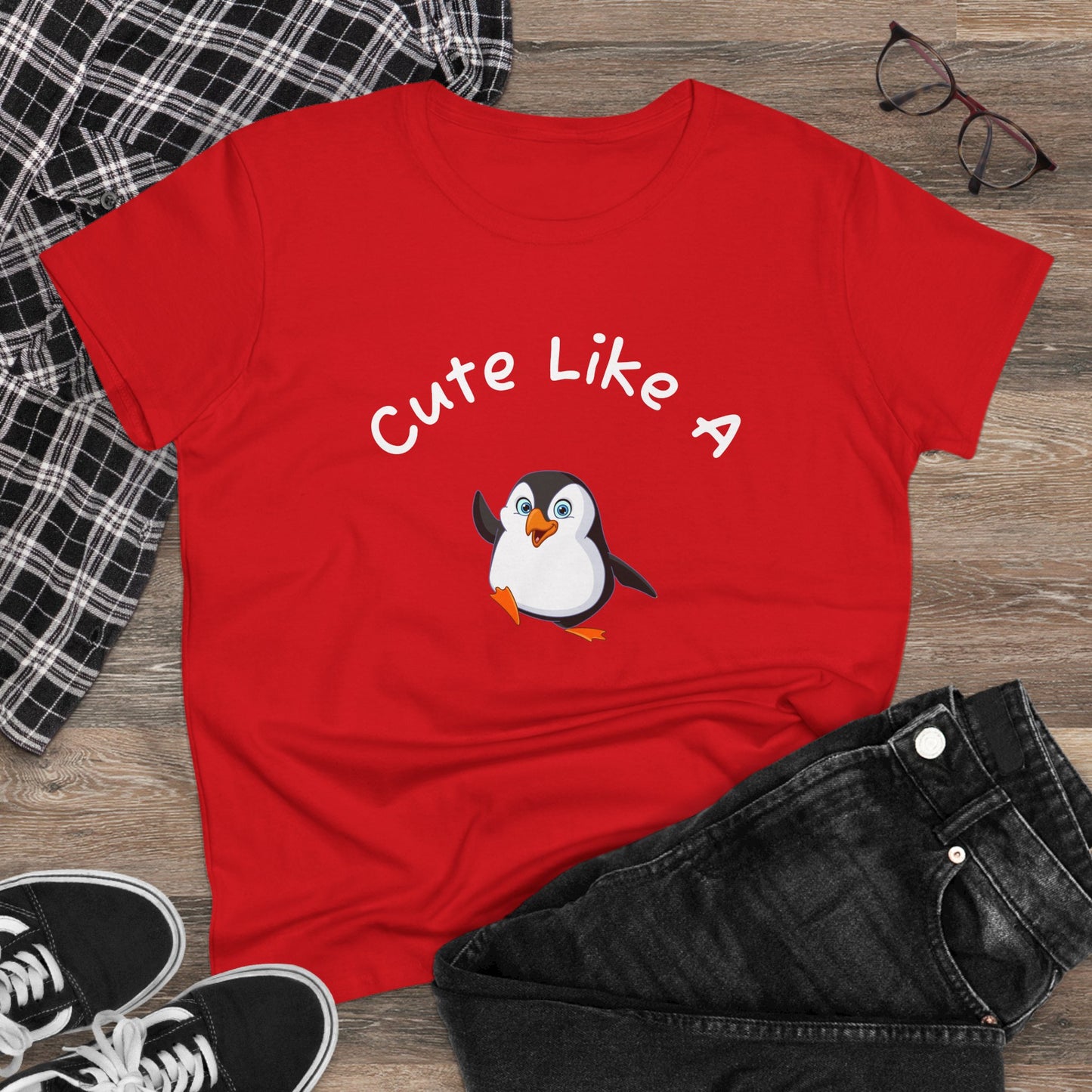 Cute Like a Penguin – Penguin Graphic T-Shirt for Women