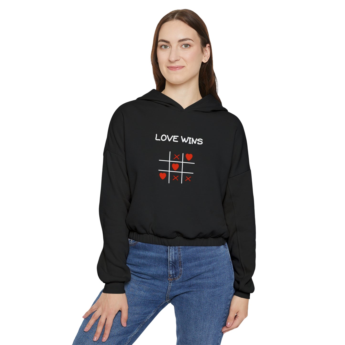 Love Wins. Women's Cinched Bottom Hoodie