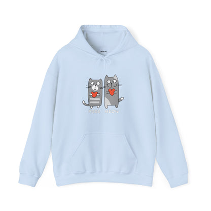 Happy Cat's. Prrr Meow. Unisex Hooded Sweatshirt.
