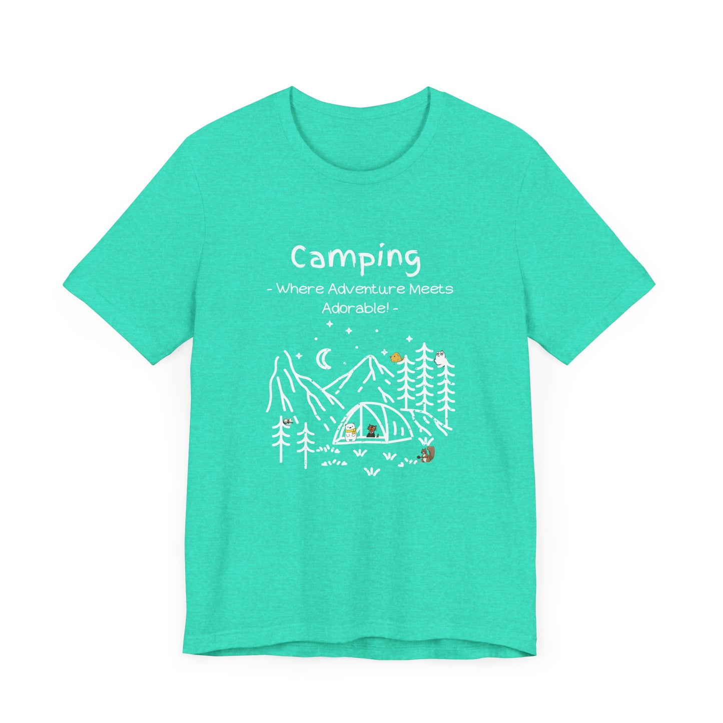 Camping. Where Adventure Meets Adorable.  Unisex Short Sleeve Tee