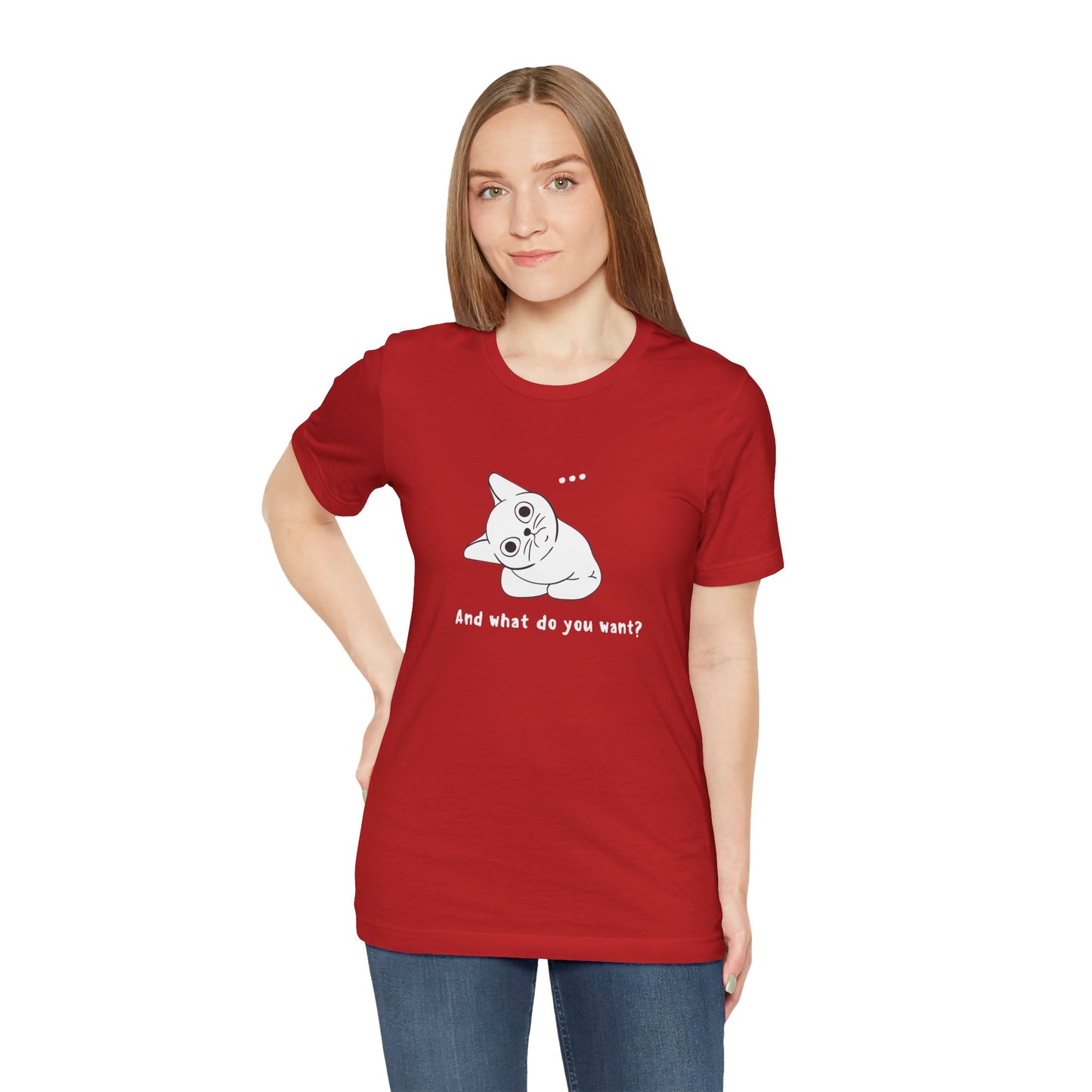 Vexing Cat Wondering What You Want. Unisex Jersey Short Sleeve Tee