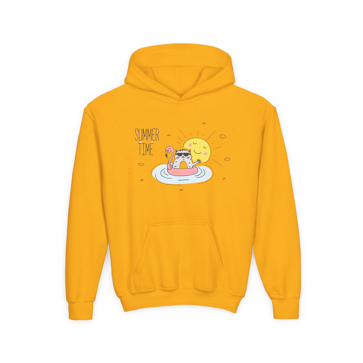 Jingles The Summertime Cat. Kids Hoodie
