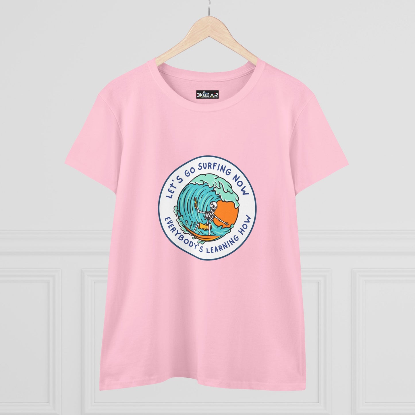 Let's Go Surfing Now. Everybody's Learning How. Women's Midweight Cotton Tee
