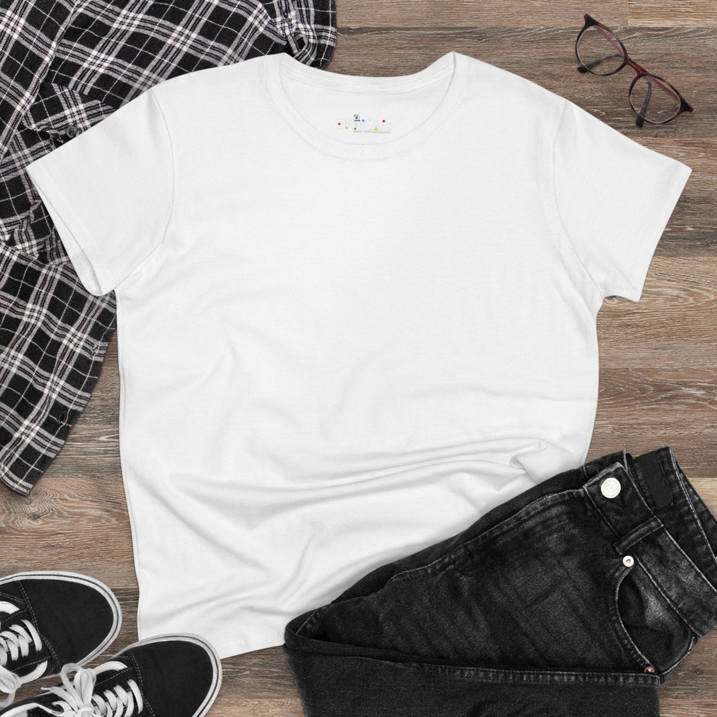 Solid Orange. Women's Midweight Cotton Tee