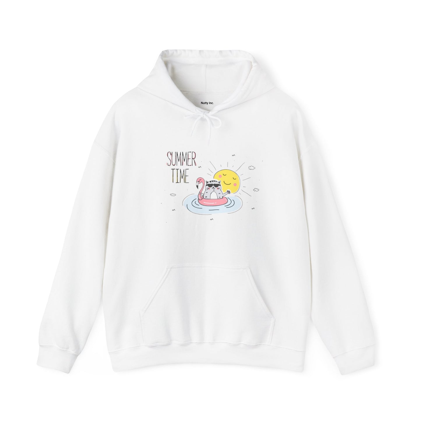 Jingles The Summertime Cat. Unisex Hooded Sweatshirt.