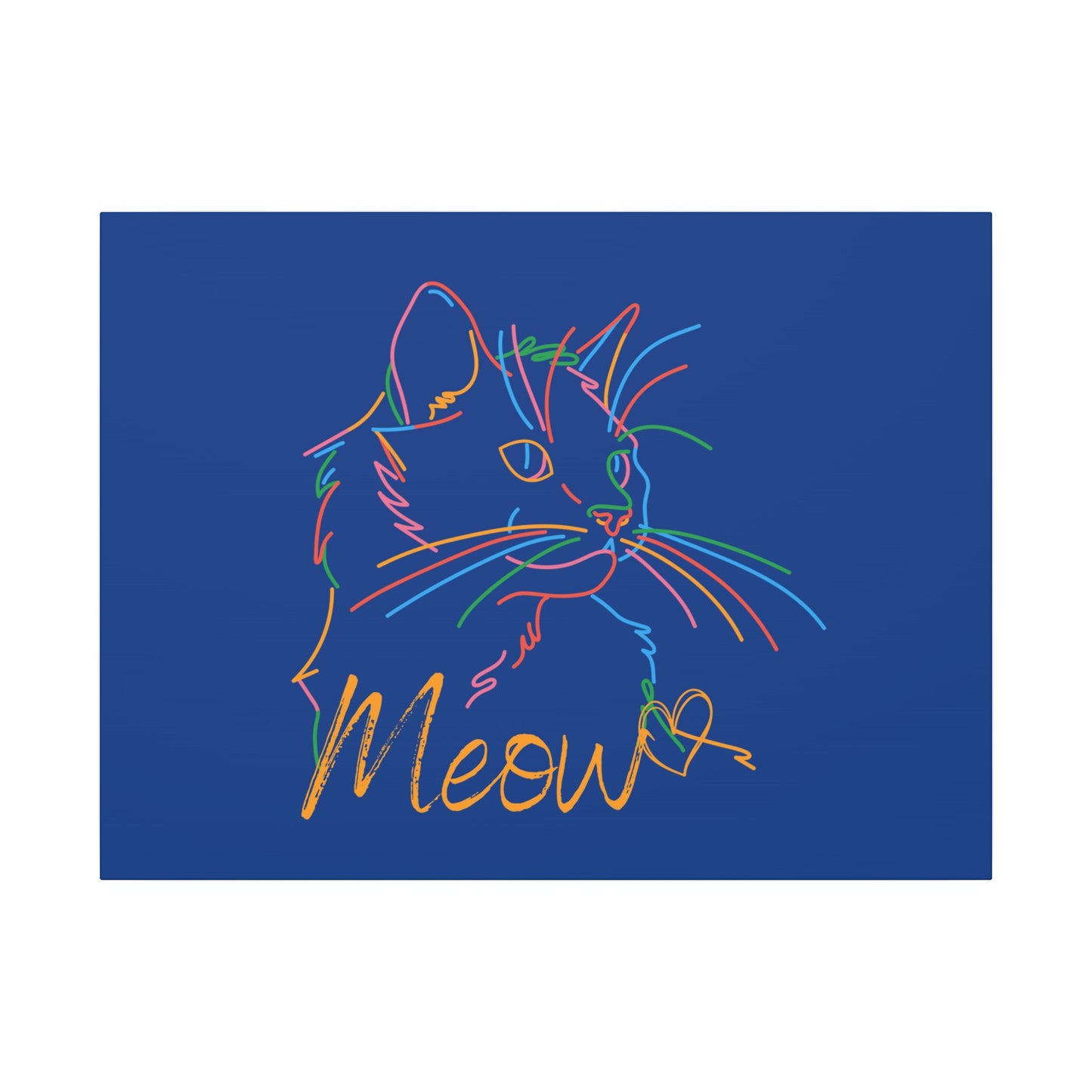 Meow. Cat with Purrty Color Outlines. Canvas Gallery Wraps