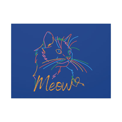 Meow. Cat with Purrty Color Outlines. Canvas Gallery Wraps