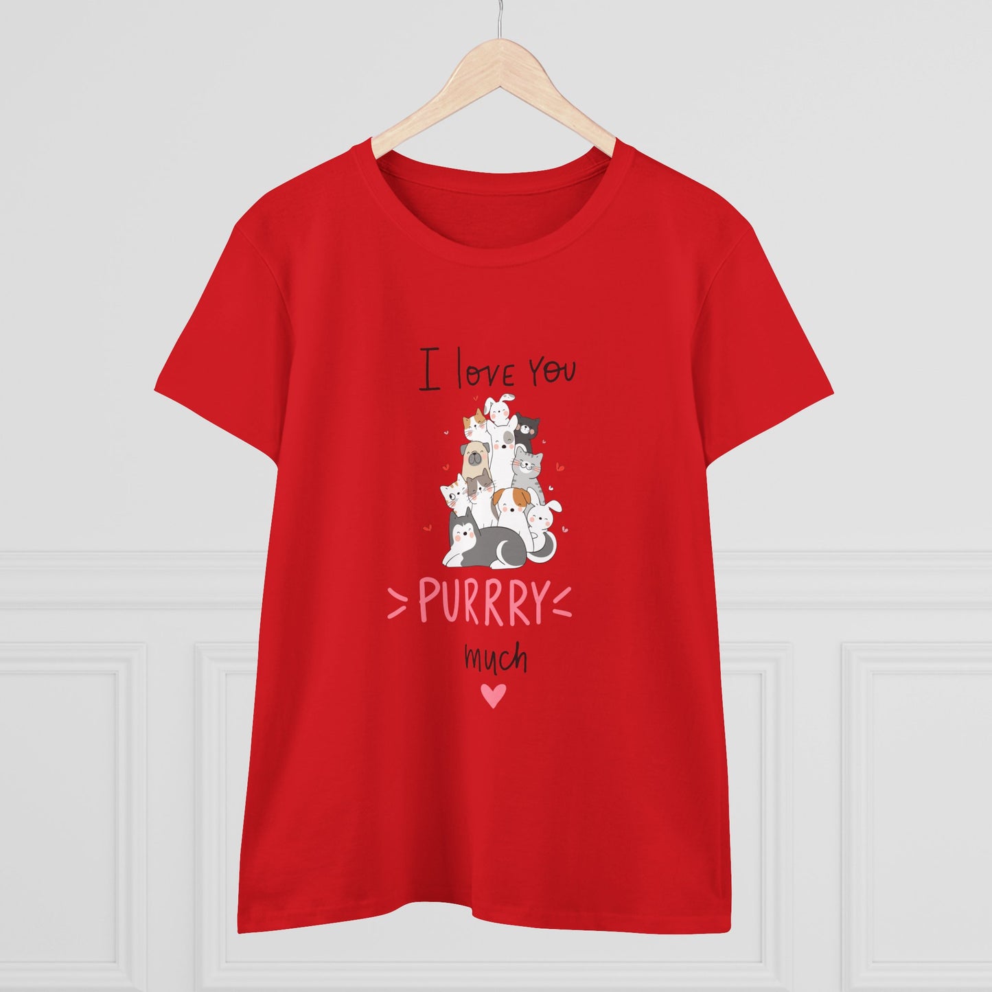 Adorable Animals that Love You Purry Much. Women's Midweight Cotton Tee