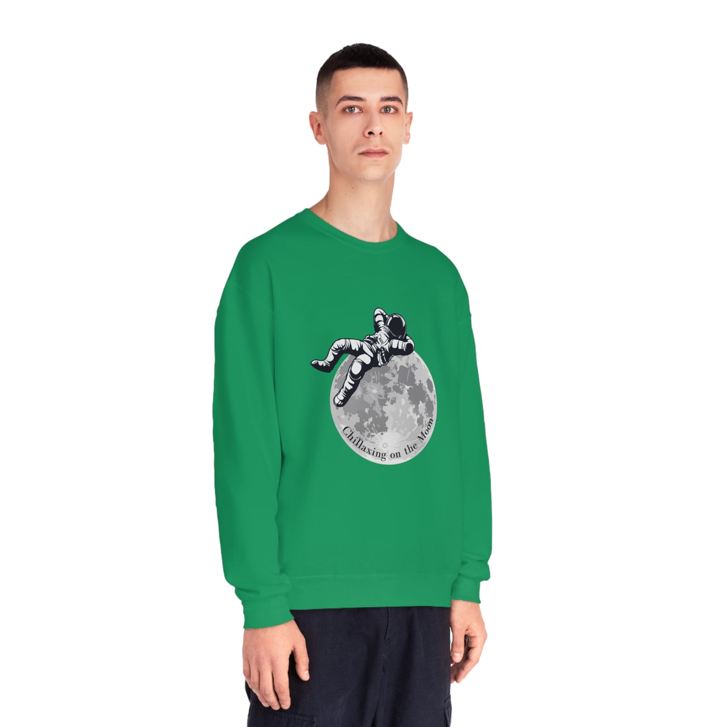 Chillaxing on The Moon. Unisex NuBlend® Crewneck Sweatshirt