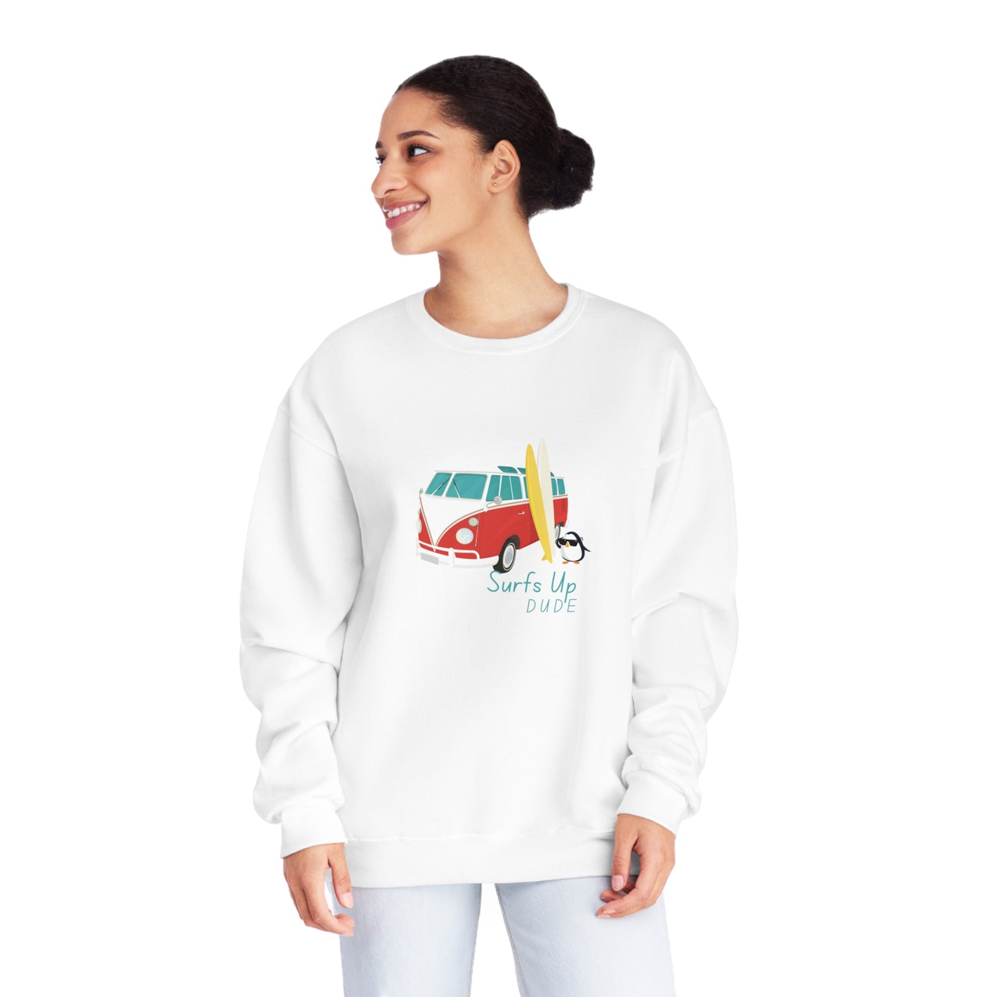 Surfs Up Dude. Unisex NuBlend® Crewneck Sweatshirt