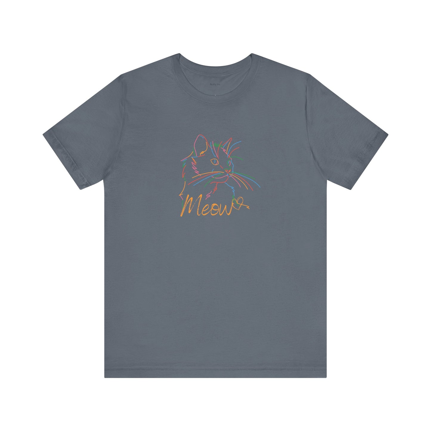 Meow. Cat with purrty color outlines. Unisex Jersey Short Sleeve Tee