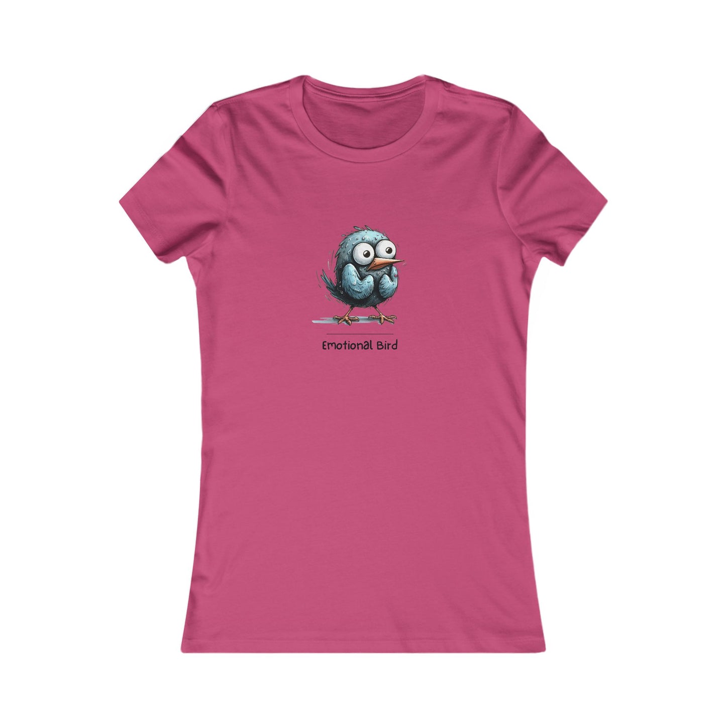 Emotional Bird Graphic Tee – Women’s Slim Fit Cotton Tee