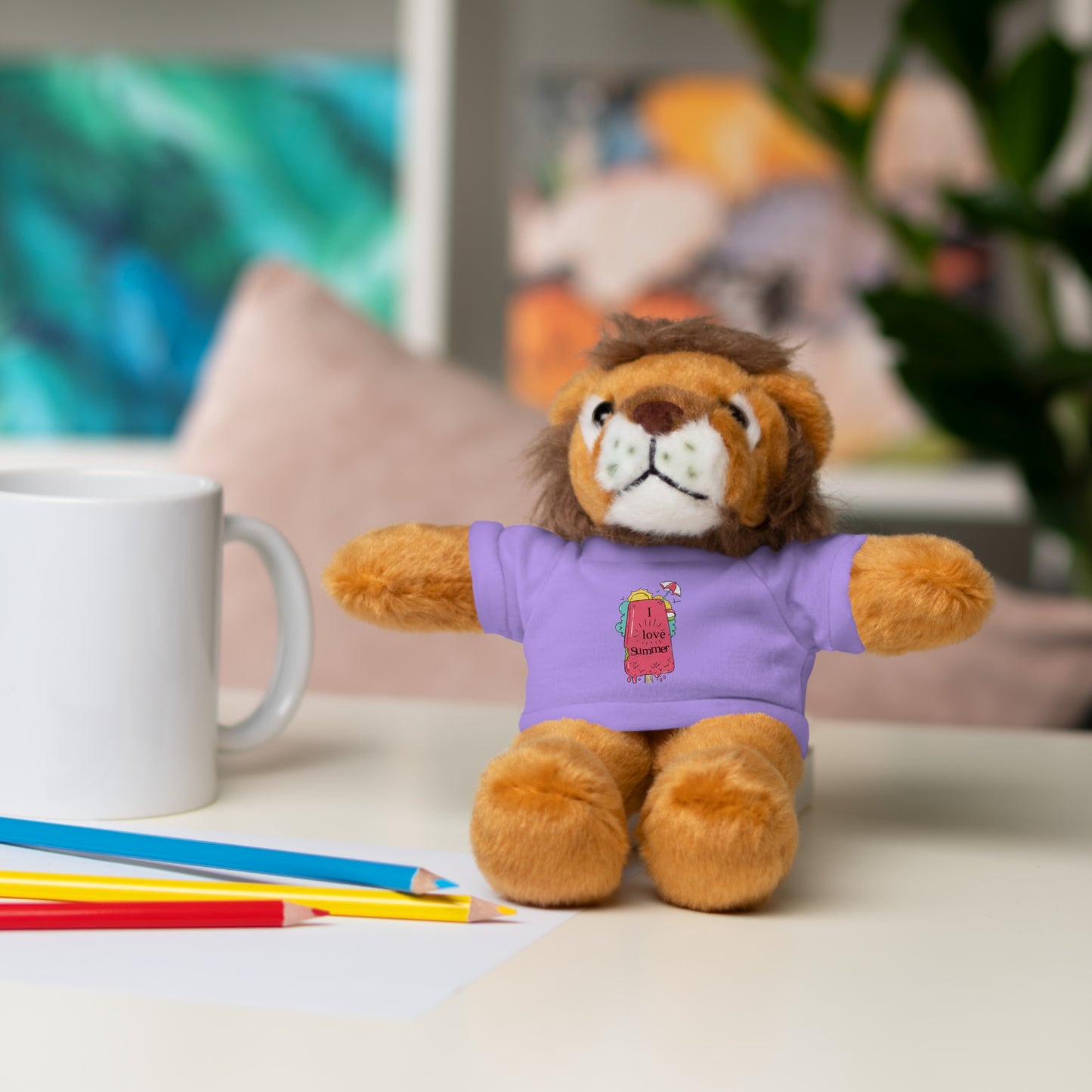 I Love Summer Lion . Stuffed Animals with Tee