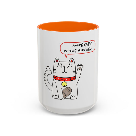 Oliver Says More Cats Is The Answer. Accent Coffee Mug, 11oz