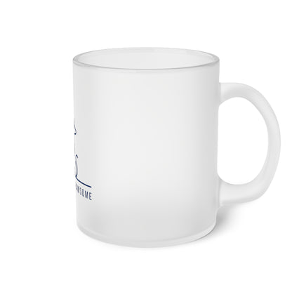 Purrfectly Pawsome Dog an Cat Silhouette. Frosted Glass Mug