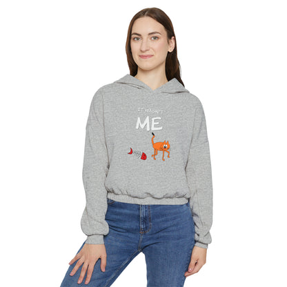 Leo The Cat Didn't Do It. Women's Cinched Bottom Hoodie