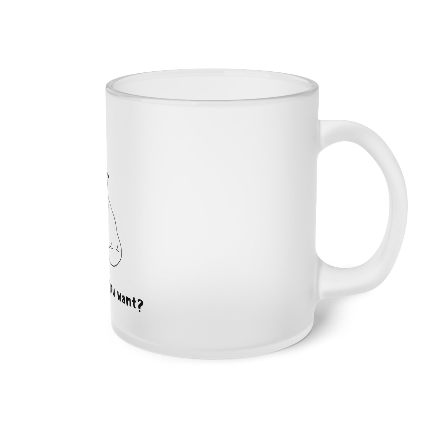 Vexing Cat Wondering What You Want. Frosted Glass Mug