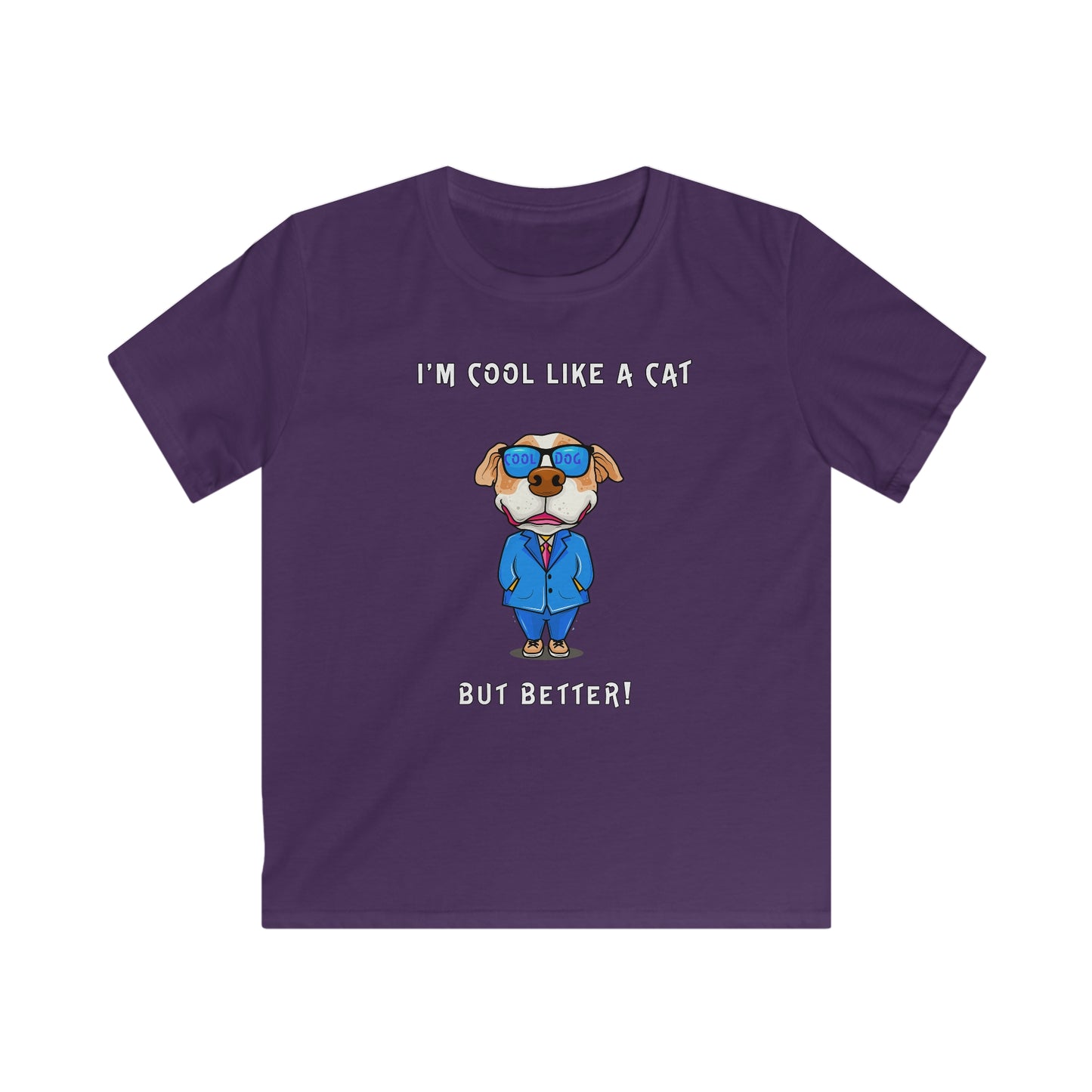 Chuck The Cool Dog. Kids Softstyle Tee