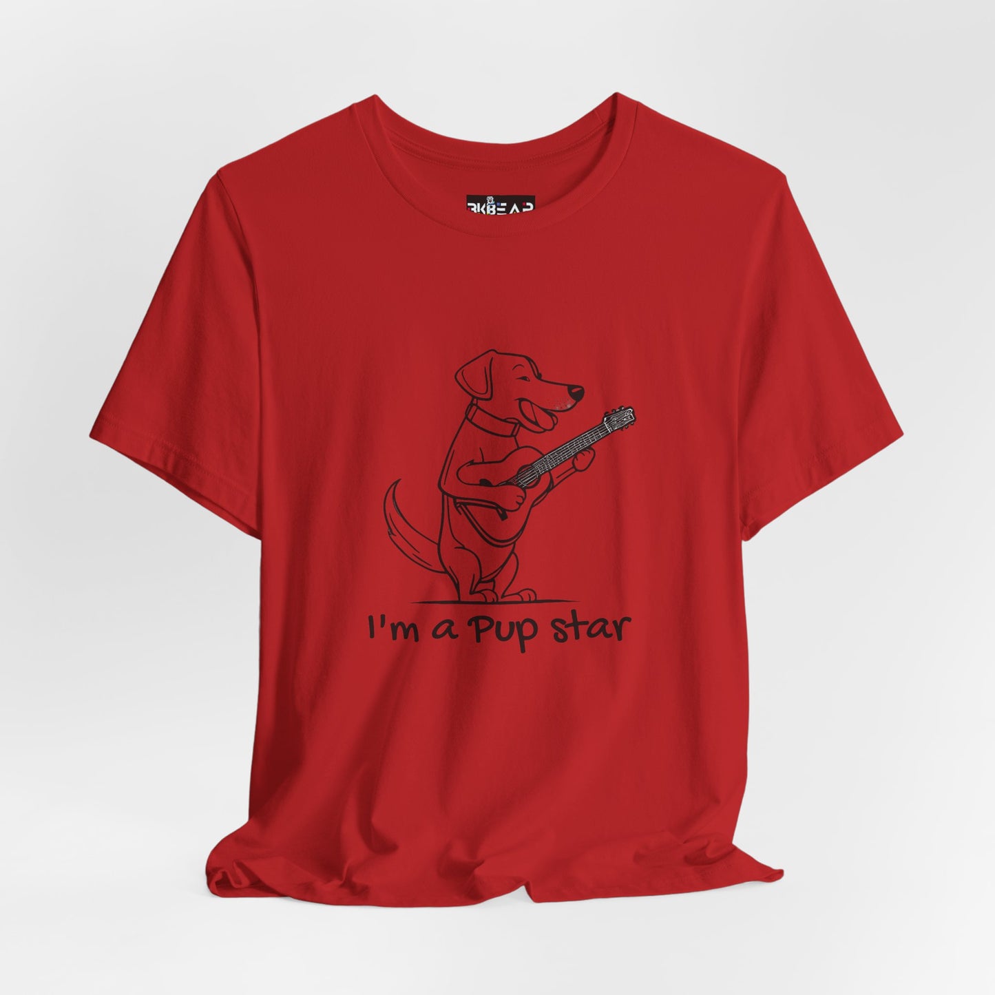 Dog With a Guitar. I'm a Pup Star. Unisex Jersey Short Sleeve Tee