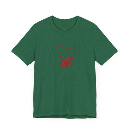 I Heart Coffee. Red. Unisex Jersey Short Sleeve Tee