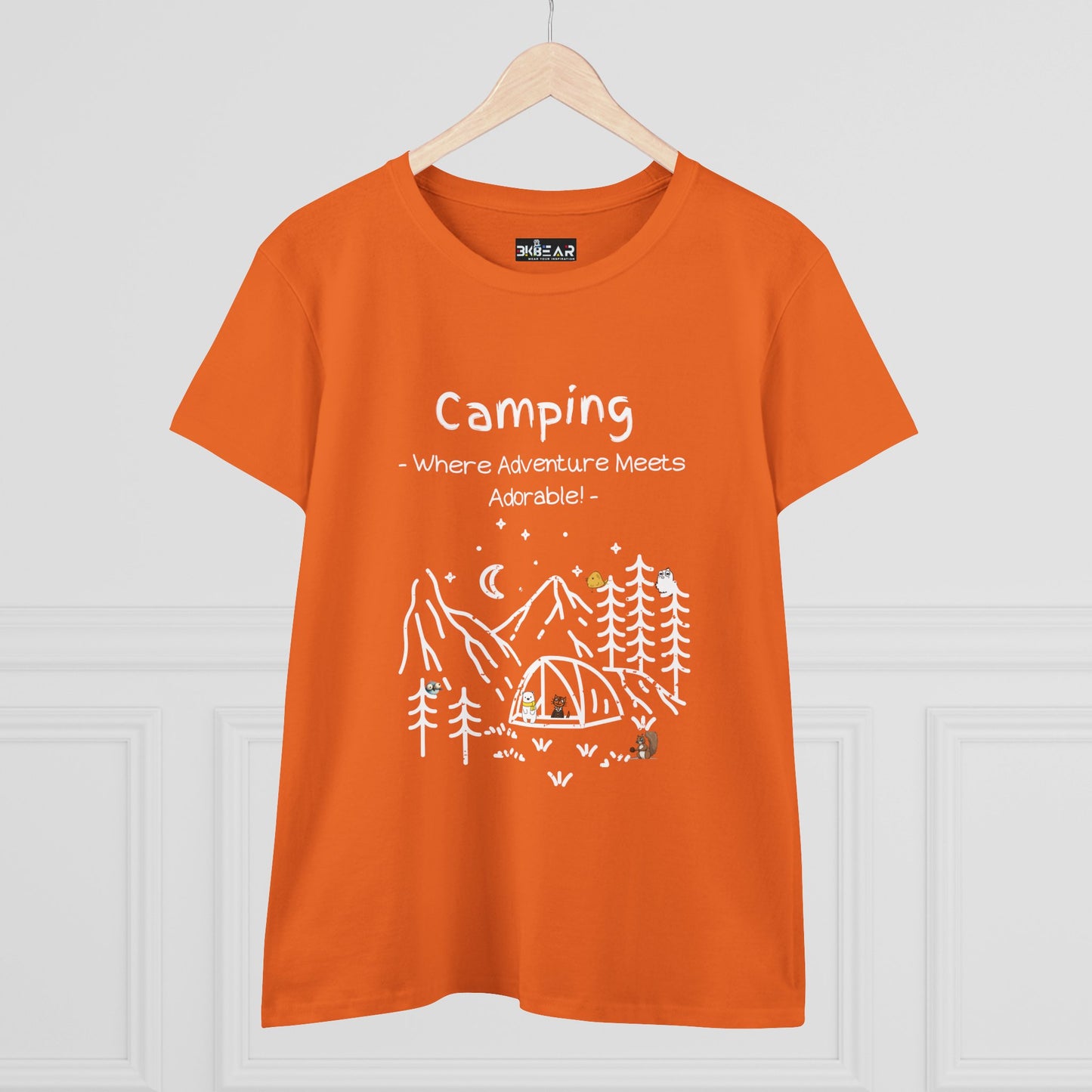 Camping. Where Adventure Meets Adorable. Women's Midweight Cotton Tee