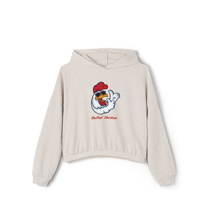 Chillin Chicken. Women's Cinched Bottom Hoodie