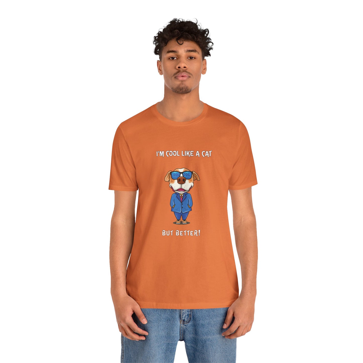 Chuck The Cool Dog. Unisex Jersey Short Sleeve Tee