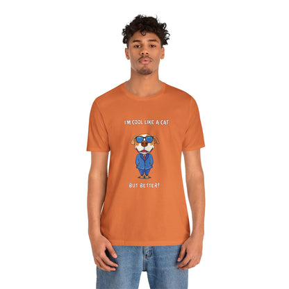 Chuck The Cool Dog. Unisex Jersey Short Sleeve Tee