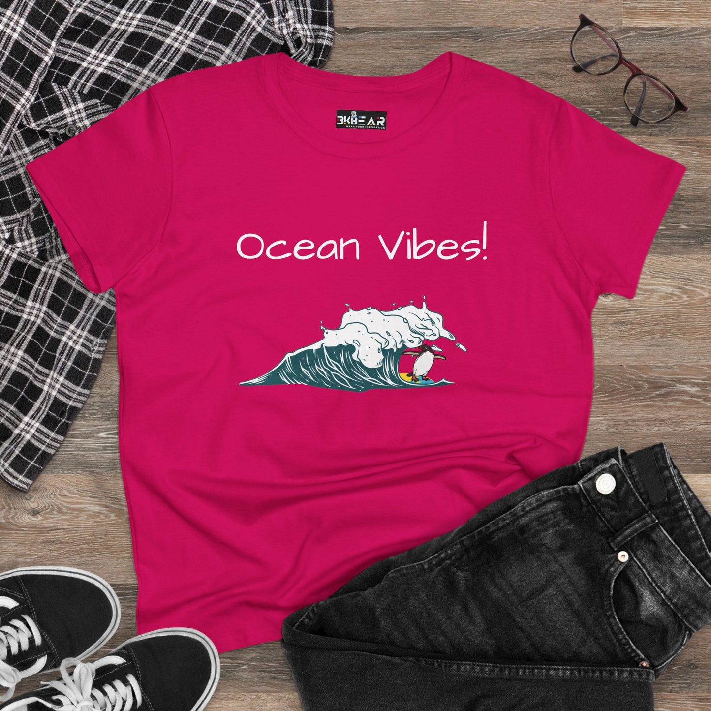 Ocean Vibes! Women's Midweight Cotton Tee