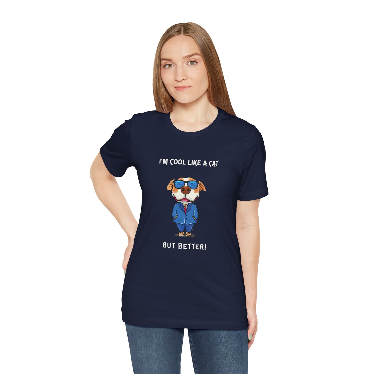 Chuck The Cool Dog. Unisex Jersey Short Sleeve Tee