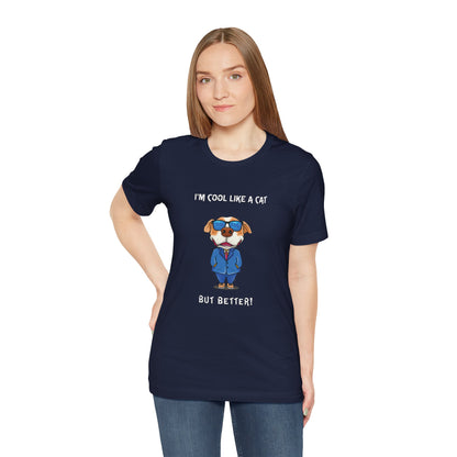 Chuck The Cool Dog. Unisex Jersey Short Sleeve Tee